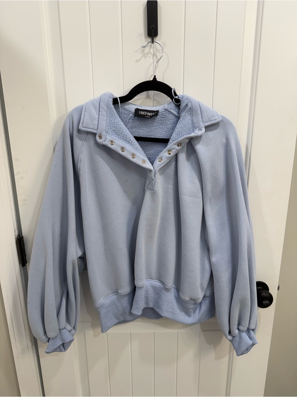 Light Blue Fleece Pullover Hoodie